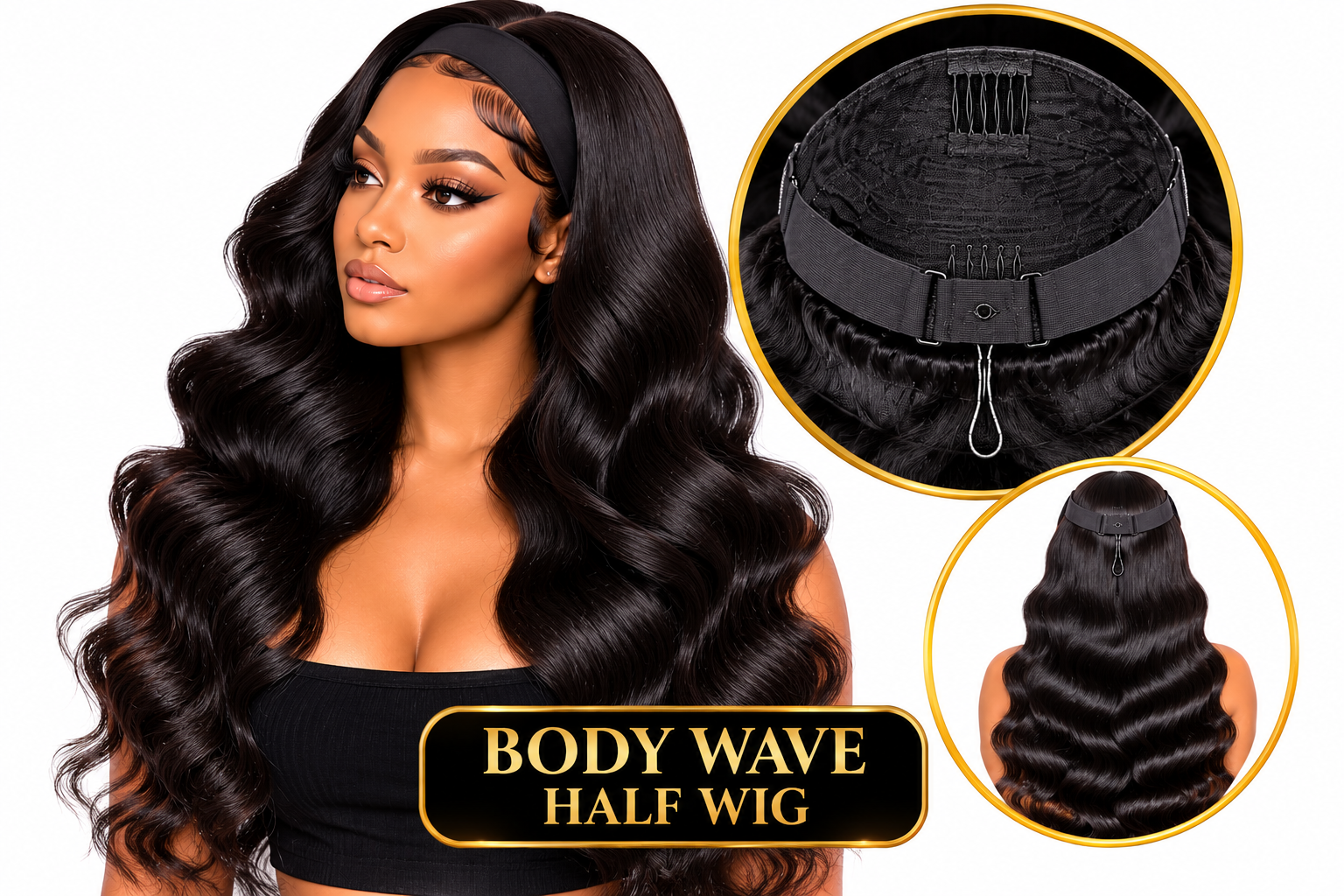 Body wave human hair half wig from Big Boss Bundles in Pflugerville Texas
